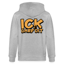 ICK DARF DIT - Unisex Bio-Kapuzenjacke - Grau meliert