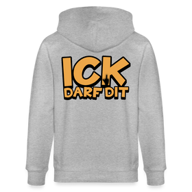 ICK DARF DIT - Unisex Bio-Kapuzenjacke - Grau meliert