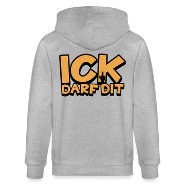ICK DARF DIT - Unisex Bio-Kapuzenjacke - Grau meliert