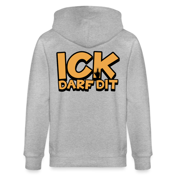 ICK DARF DIT - Unisex Bio-Kapuzenjacke - Grau meliert