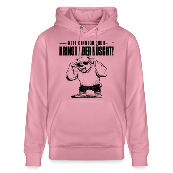 Berliner Bär mit Berliner Spruch-NETT KANN ICK OOCH-Unisex Bio-Hoodie - Lila Traum
