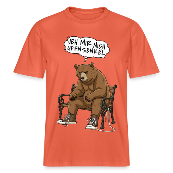 Berliner Bär mit Spruch-JEH MIR NICH UFFN SENKEL- RELAXED FIT Unisex Organic T-Shirt - Hellrot