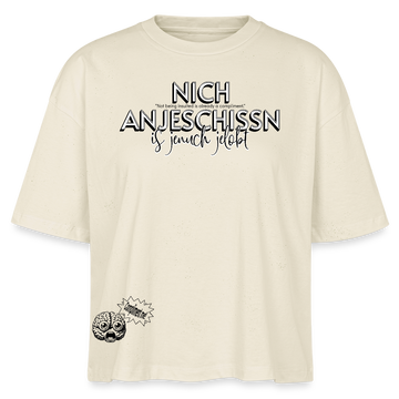 BERLINER EFFIZIENZ 'Dit Lob'-Frauen Boxy Bio-T-Shirt - Weißgrau