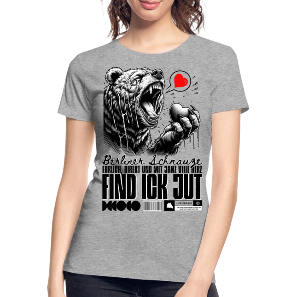 Berlin Souvenir-FIND ICK JUT-Frauen Premium Bio T-Shirt - Grau meliert