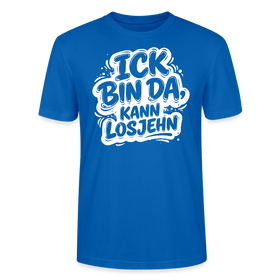 Berlin Shirt-Unisex BIO T-Shirt- ICK BIN DA, KANN LOSJEHN - Pfauenblau