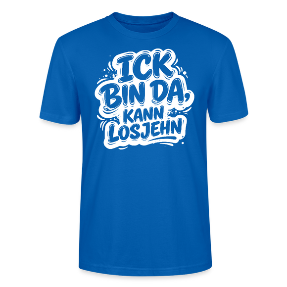 Berlin Shirt-Unisex BIO T-Shirt- ICK BIN DA, KANN LOSJEHN - Pfauenblau
