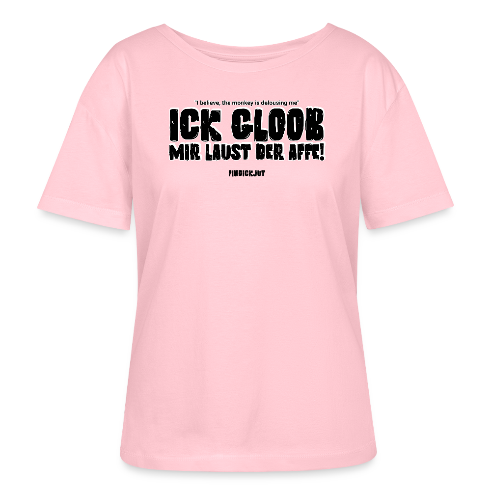 ICK GLOOB MIR LAUST DER AFFE-Rundhals Frauen Bio-T-Shirt II - Hellrosa