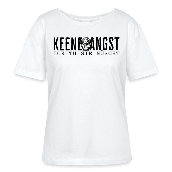 KEENE ANGST, ICK TU SIE NÜSCHT-Rundhals Frauen Bio-T-Shirt - Weiß