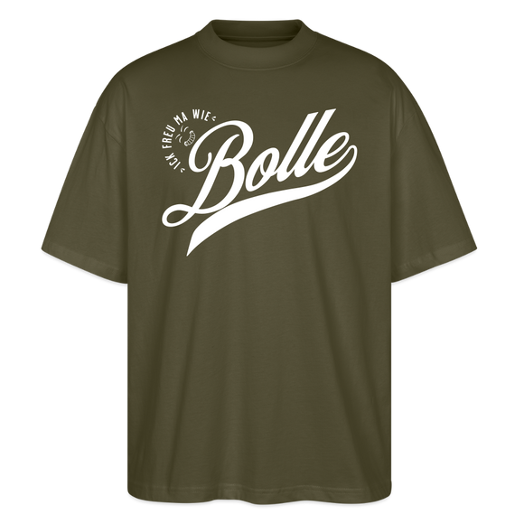 ICK FREU MA WIE BOLLE-Oversized Unisex Bio T-Shirt - Khaki