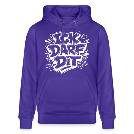 ICK DARF DIT-Unisex Bio-Hoodie mit Berliner Spruch - Purple Love 