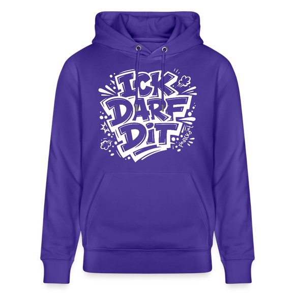 ICK DARF DIT-Unisex Bio-Hoodie mit Berliner Spruch - Purple Love 