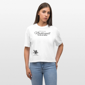 NACHTIGALL ICK HÖR DIR TRAPSEN-Frauen Boxy Bio-T-Shirt - Weiß