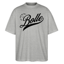 ICK FREU MA WIE BOLLE-Oversized Unisex Bio T-Shirt - Grau meliert