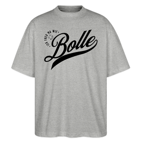 ICK FREU MA WIE BOLLE-Oversized Unisex Bio T-Shirt - Grau meliert
