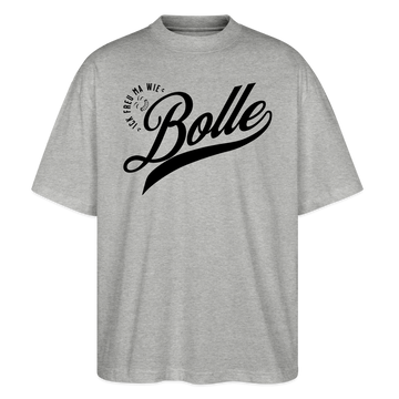 ICK FREU MA WIE BOLLE-Oversized Unisex Bio T-Shirt - Grau meliert
