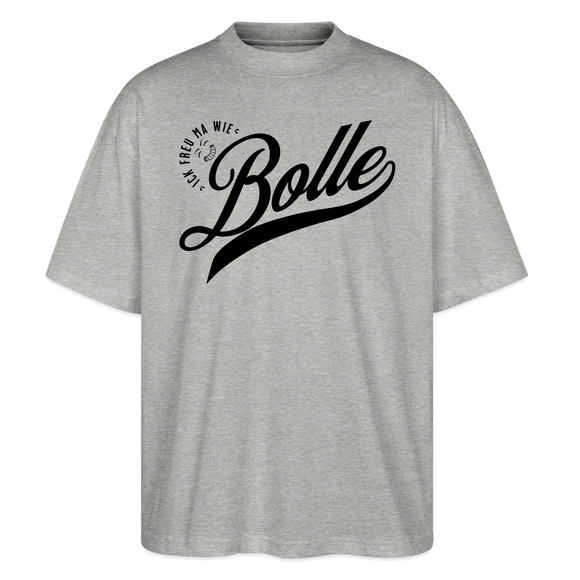 ICK FREU MA WIE BOLLE-Oversized Unisex Bio T-Shirt - Grau meliert