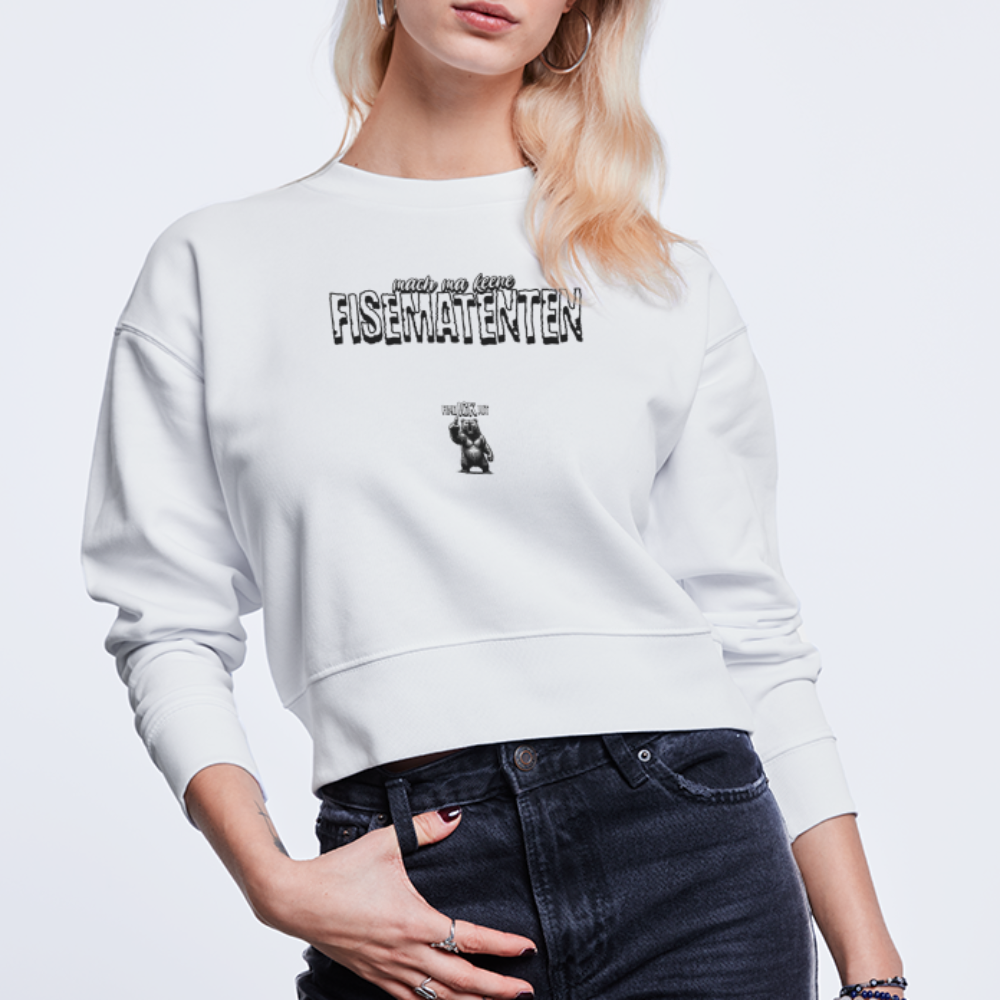 FISEMATENTEN-Cropped Frauen Bio-Sweatshirt - Weiß