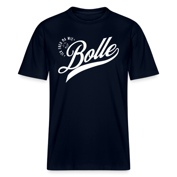ICK FREU MA WIE BOLLE-Relaxed Fit Unisex Bio-T-Shirt - Navy