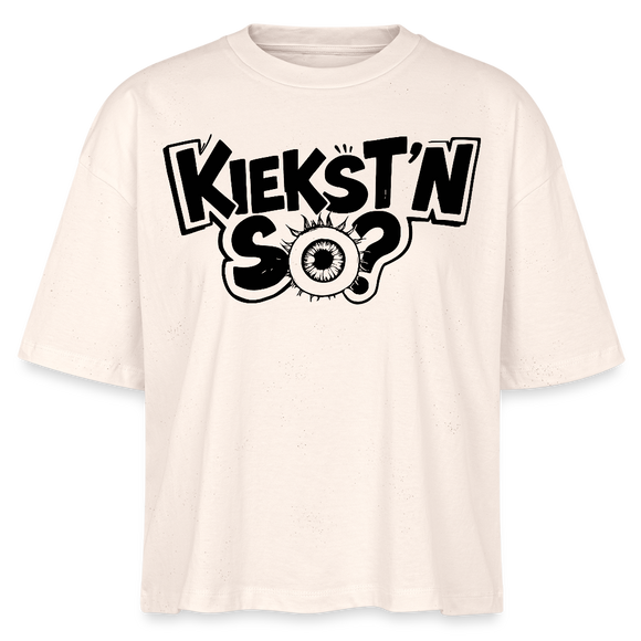 Berlin Shirt mit Berliner Schnauze -KIEKSTN SO?Frauen Boxy Bio-T-Shirt - Natur