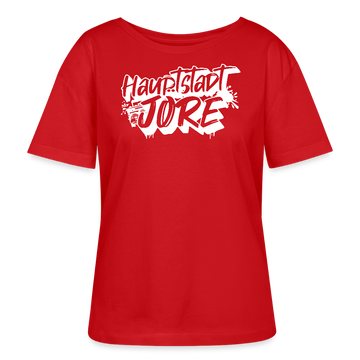 Berlin Shirt-HAUPTSTADTJÖRE-Rundhals Frauen Bio-T-Shirt - Rot