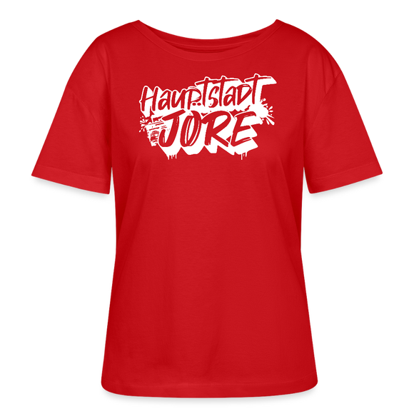 Berlin Shirt-HAUPTSTADTJÖRE-Rundhals Frauen Bio-T-Shirt - Rot