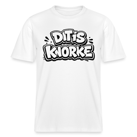 DIT IS KNORKE-RELAXED FIT Unisex Bio T-Shirt - Weiß
