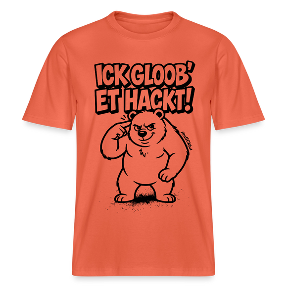 Berlin Shirt-ICK GLOOB ET HACKT-RELAXED FIT Unisex Organic T-Shirt - Hellrot