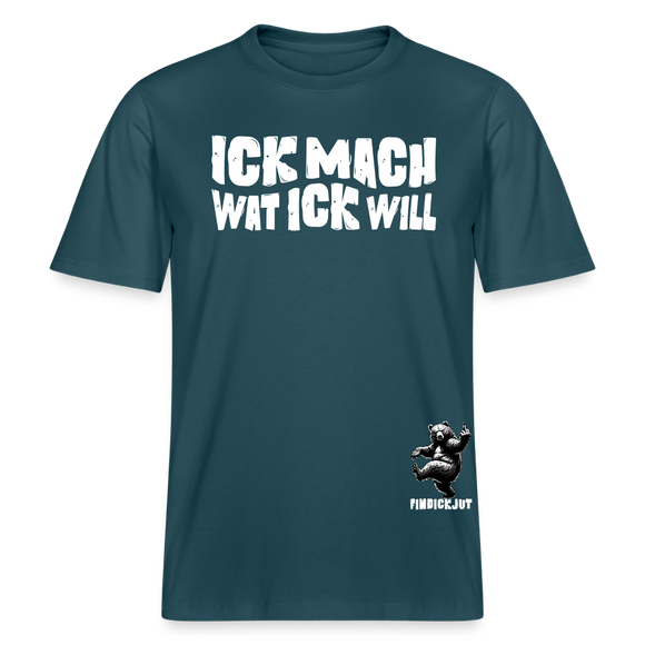 ICK MACH WAT ICK WILL- Relaxed Fit Unisex Bio-T-Shirt - Dunkles Petrol