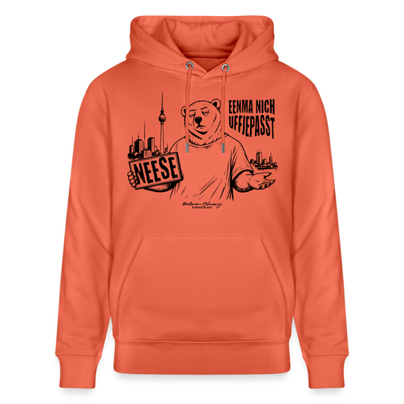 Berlin Souvenir mit echt Berliner Schnauze-NEESE-Unisex Bio-Hoodie - Hellrot