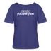 ICK HAB MIR HIER MA UMJEKIEKT-WIR SIND DIE GEILSTEN -weisser Brustprint mit Berliner Schnauze-Rundhals Frauen Bio-T-Shirt - Dämmerung (lila-blau)