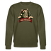 Weihnachtlicher Santa mit Rentieren und Banner JIBT NÜSCHT﻿
 – kultiges Berliner Weihnachts Sweatshirt in Khaki, Statement-Design, Bio-Baumwolle, nachhaltige Mode