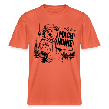 Berlin Souvenir mit Berliner Schnauze-MACH HINNE- RELAXED FIT Unisex Organic T-Shirt - Hellrot
