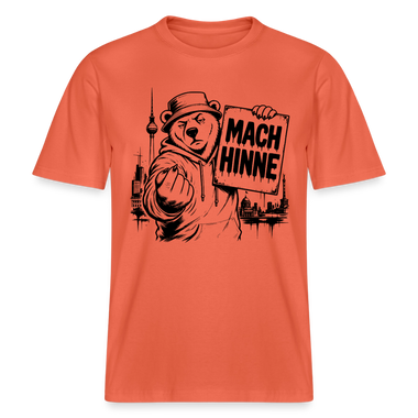 Berlin Souvenir mit Berliner Schnauze-MACH HINNE- RELAXED FIT Unisex Organic T-Shirt - Hellrot