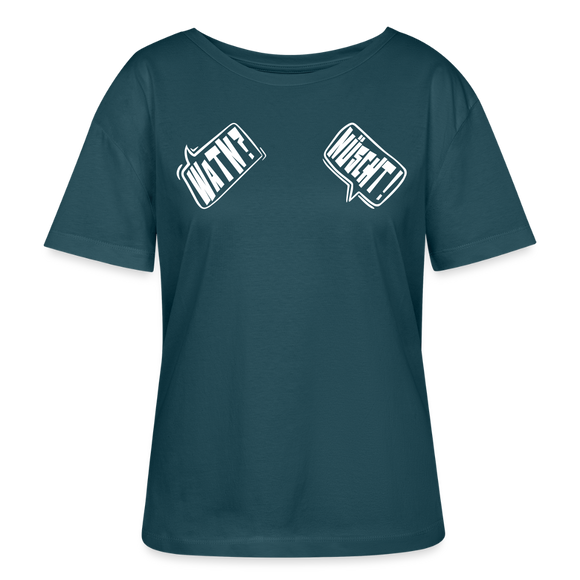 WATN? NÜSCHT!-Rundhals Frauen Bio-T-Shirt - Dunkles Petrol