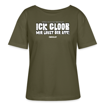 ICK GLOOB MIR LAUST DER AFFE-Rundhals Frauen Bio-T-Shirt - Khaki