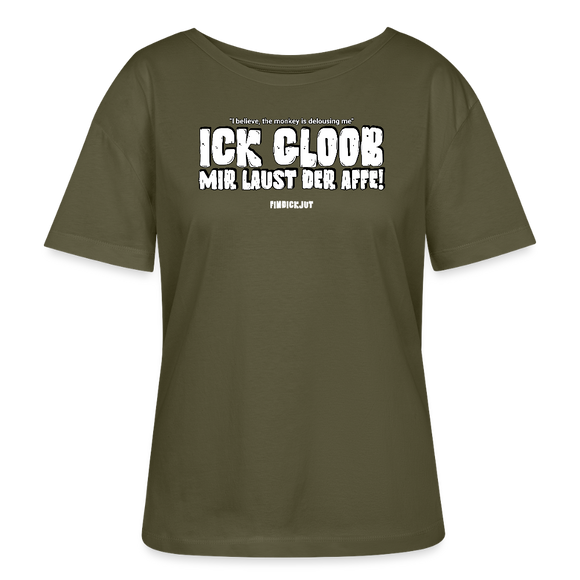 ICK GLOOB MIR LAUST DER AFFE-Rundhals Frauen Bio-T-Shirt - Khaki