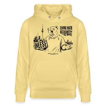 Berlin Souvenir mit echt Berliner Schnauze-NEESE-Unisex Bio-Hoodie - Gelb Viva 