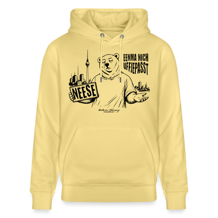Berlin Souvenir mit echt Berliner Schnauze-NEESE-Unisex Bio-Hoodie - Gelb Viva 