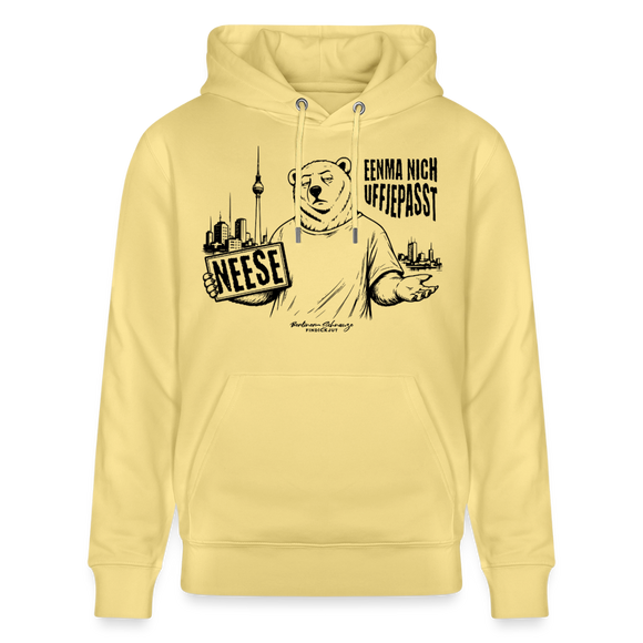 Berlin Souvenir mit echt Berliner Schnauze-NEESE-Unisex Bio-Hoodie - Gelb Viva 
