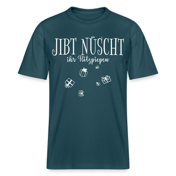 JIBT NÜSCHT - Relaxed Fit Unisex Bio-T-Shirt - Dunkles Petrol