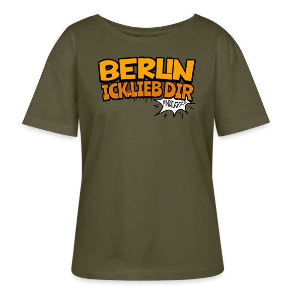 BERLIN ICK LIEB DIR-Rundhals Frauen Bio-T-Shirt - Khaki