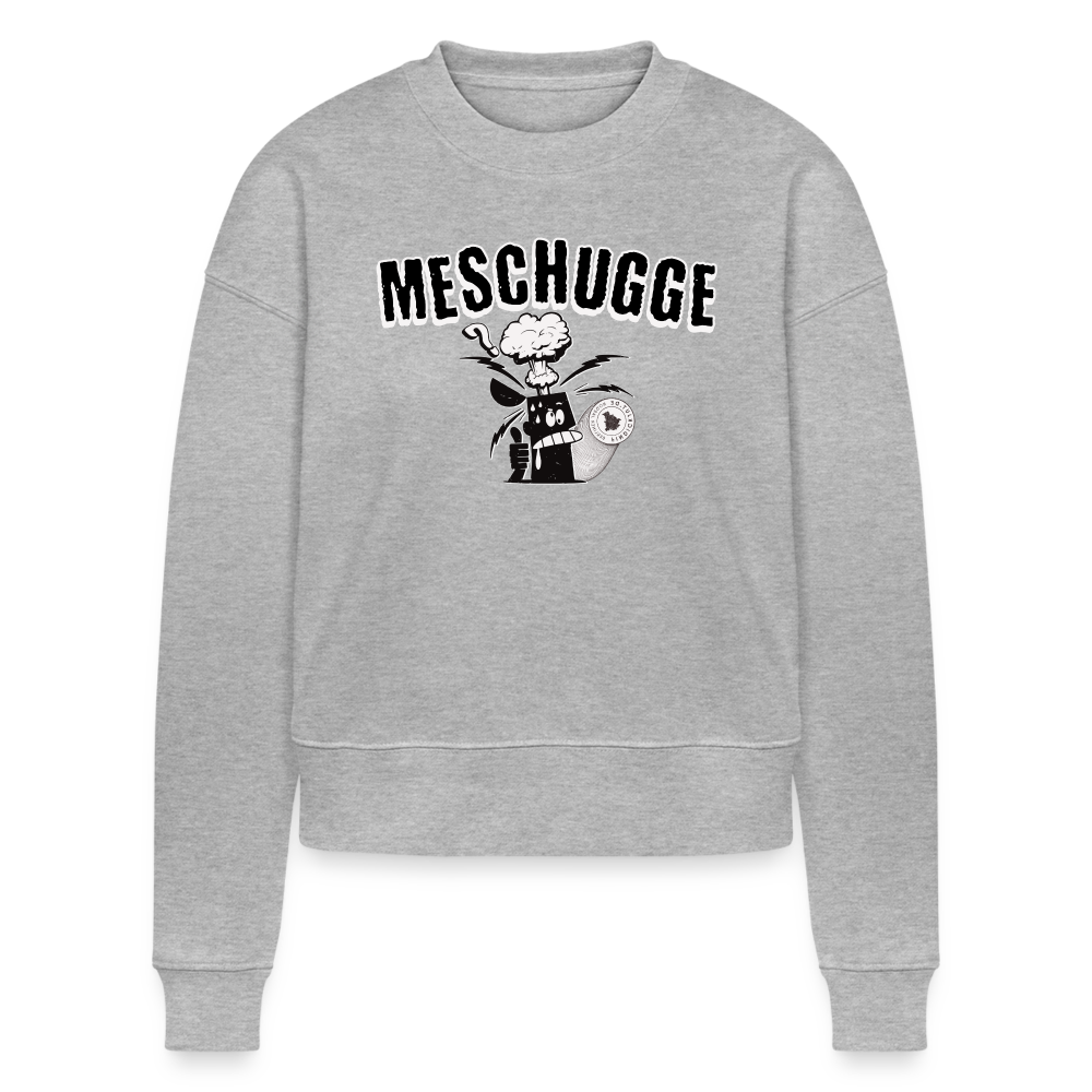 MESCHUGGE - Cropped Frauen Bio-Sweatshirt - Grau meliert