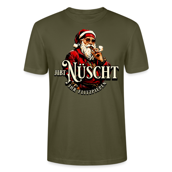 Weihnachten in Berlin-JIBT NÜSCHT IHR FLITZPIEPEN- Unisex T-Shirt BIO - Khaki