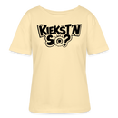 KIEKSTN SO?-Rundhals Frauen Bio-T-Shirt mit echt Berliner Schnauze - Creme