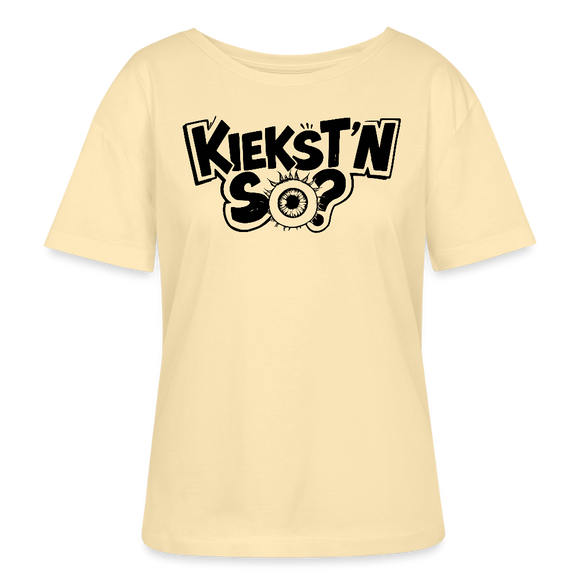KIEKSTN SO?-Rundhals Frauen Bio-T-Shirt mit echt Berliner Schnauze - Creme