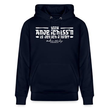 Berliner Spruch-NICH ANJESCHISSN-Unisex Bio-Hoodie mit Berliner Schnauze - Navy