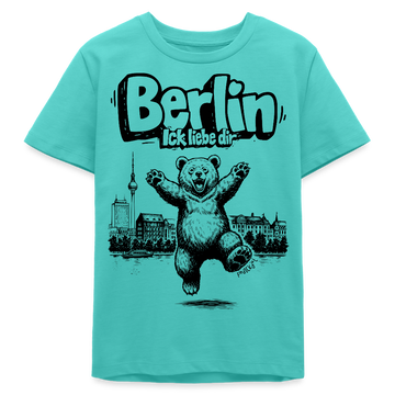 Berlin Souvenir-Bio Teenager T-Shirt-BERLIN ICK LIEBE DIR - Poolblau