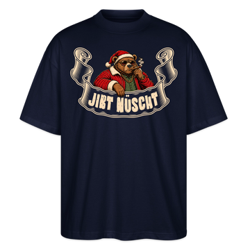 Berliner Bär-Weihnachten-JIBT NÜSCHT-Oversized Unisex Bio T-Shirt - Navy