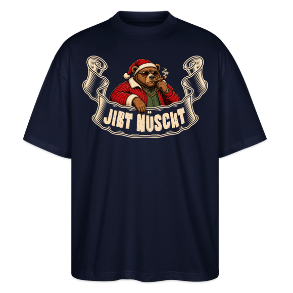 Berliner Bär-Weihnachten-JIBT NÜSCHT-Oversized Unisex Bio T-Shirt - Navy