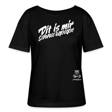 DIT IS MIR SCHNURZPIEPE-Rundhals Frauen Bio-T-Shirt - Schwarz